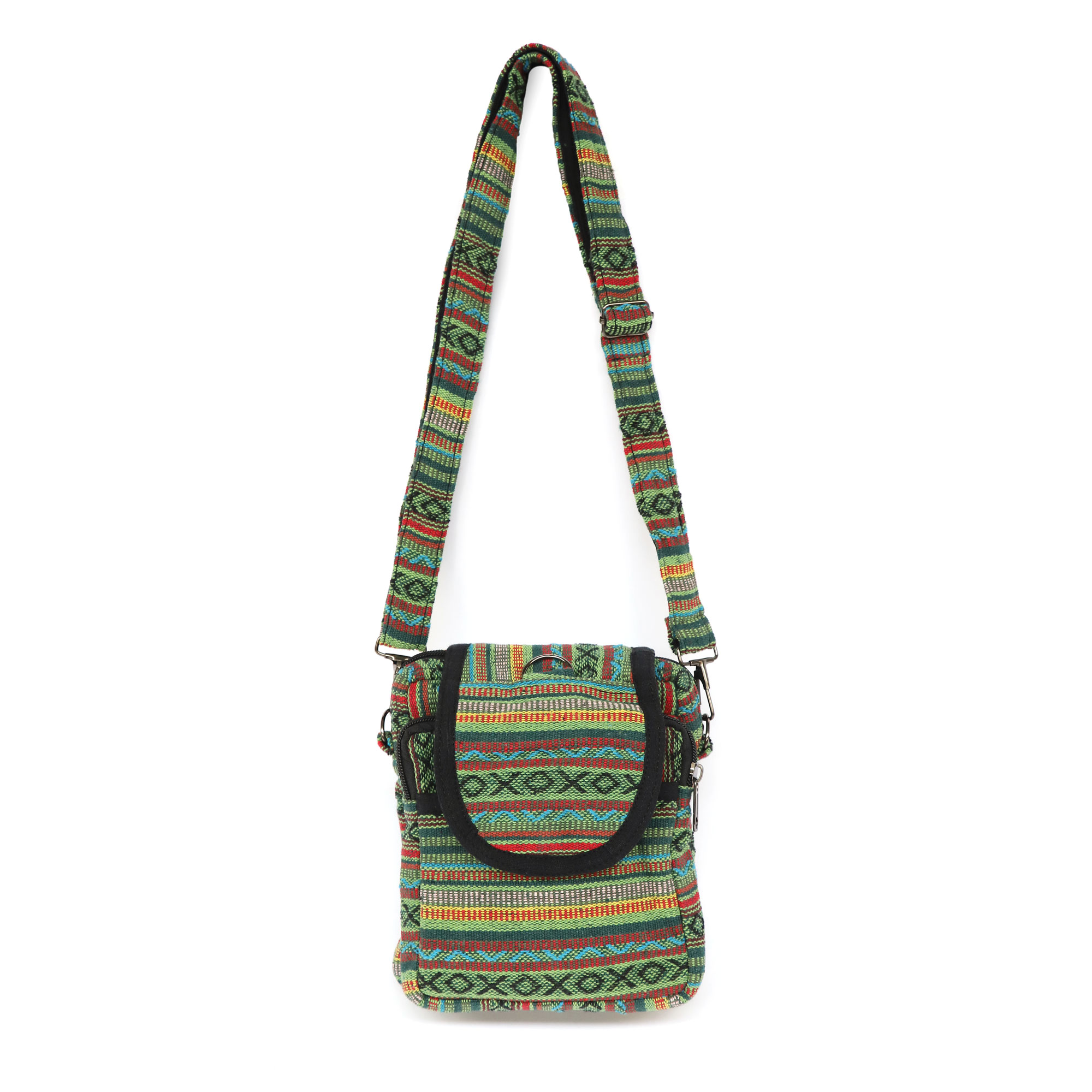 Umhängetasche aus Baumwolljacquard, grün-blau, H 22 cm, B 15 cm, L 7 cm günstig bestellen