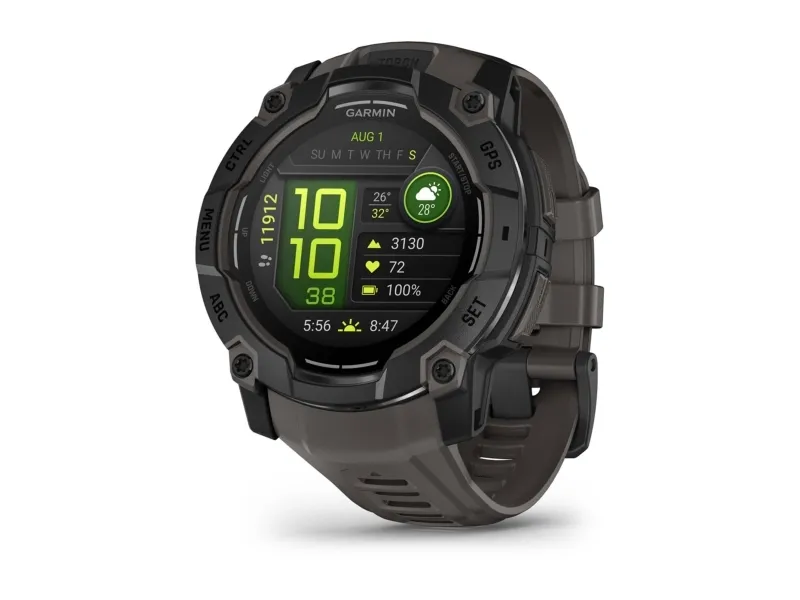 Garmin Instinct 3 AMOLED - 50 mm - sort fiberforstærket polymer - Ja smart ur med bånd - silikone - trækul - display 1.3
