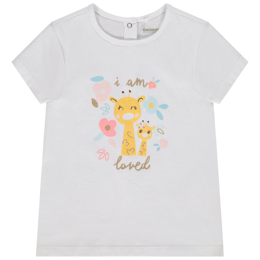 T-shirt manches courtes print fantaisie pour bébé fille - Blanc