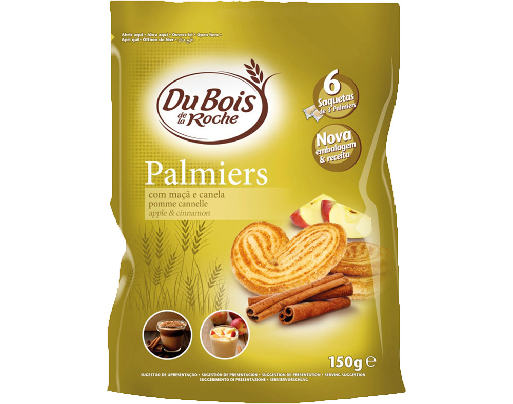 PALMIERS DU BOIS DE LA ROCHE MAÇÃ E CANELA 150G
