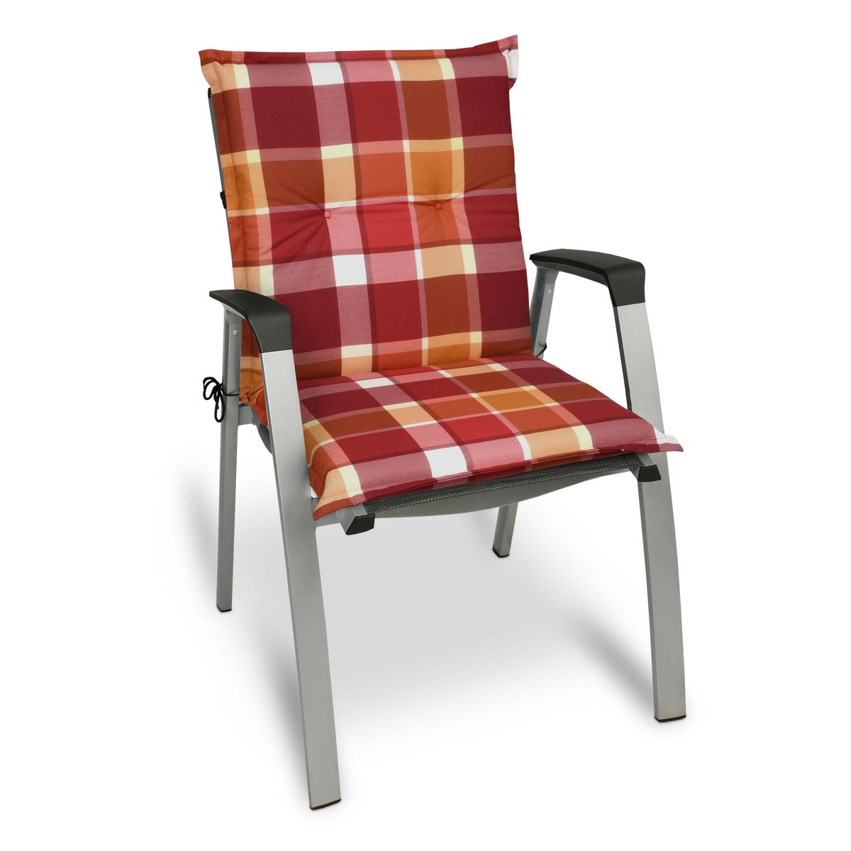 Beautissu Sunny RO lage rugleuning stoel 100x50x6cm rood geblokt