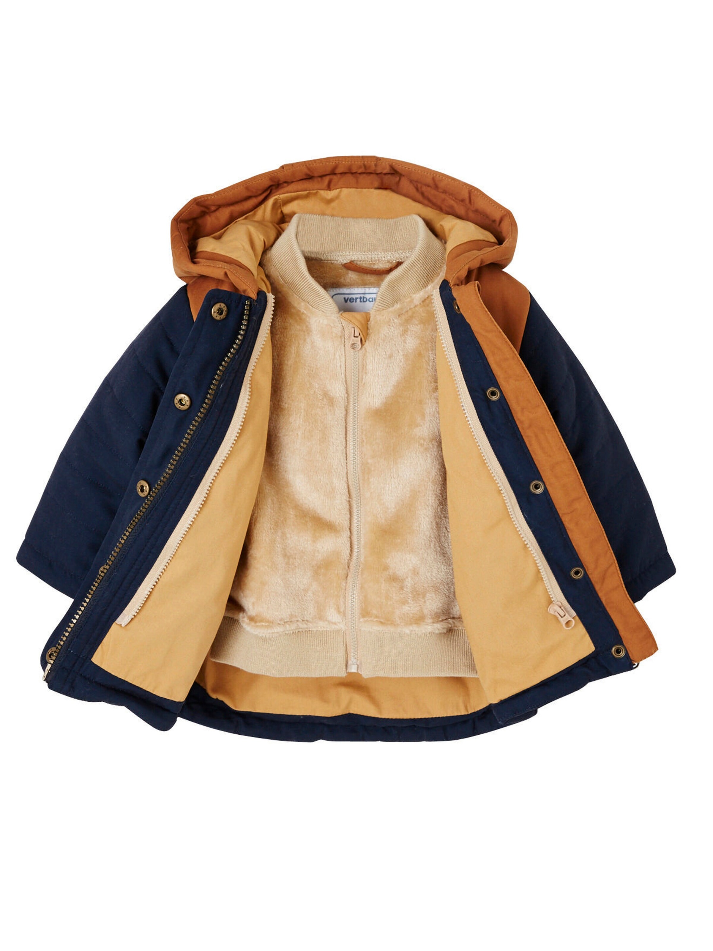 Vertbaudet 3-in-1 Jungen Baby Winterjacke, Recycling-Polyester nachtblau