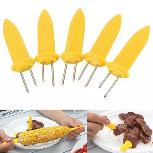 (8er Set) Maiskolben Spiesse Food Halter Mais Griffe - Gelb