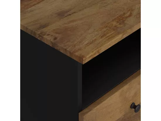 Table de chevet Bois de manguier solide et bois d'ingénierie
