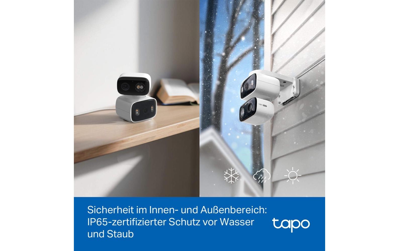Netzwerkkamera Tapo C246D 2K QHD, 2.4 GHz, 360°Innen-/Aussenbereich Dual-Objektiv Schwenk-/Neige-Sicherheitskamera
