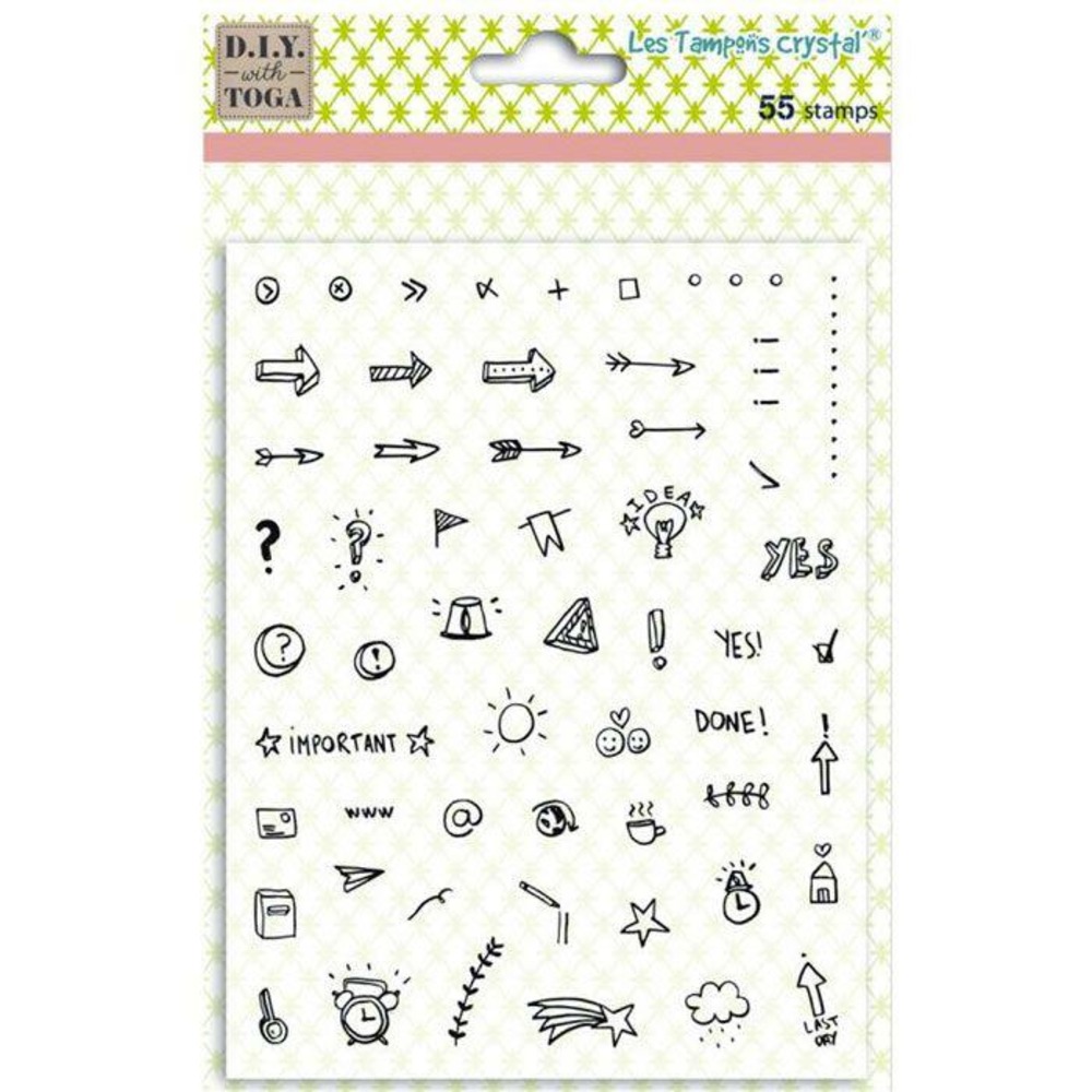 Tampons transparents icones pour bullet journal - 14 x 18 cm
