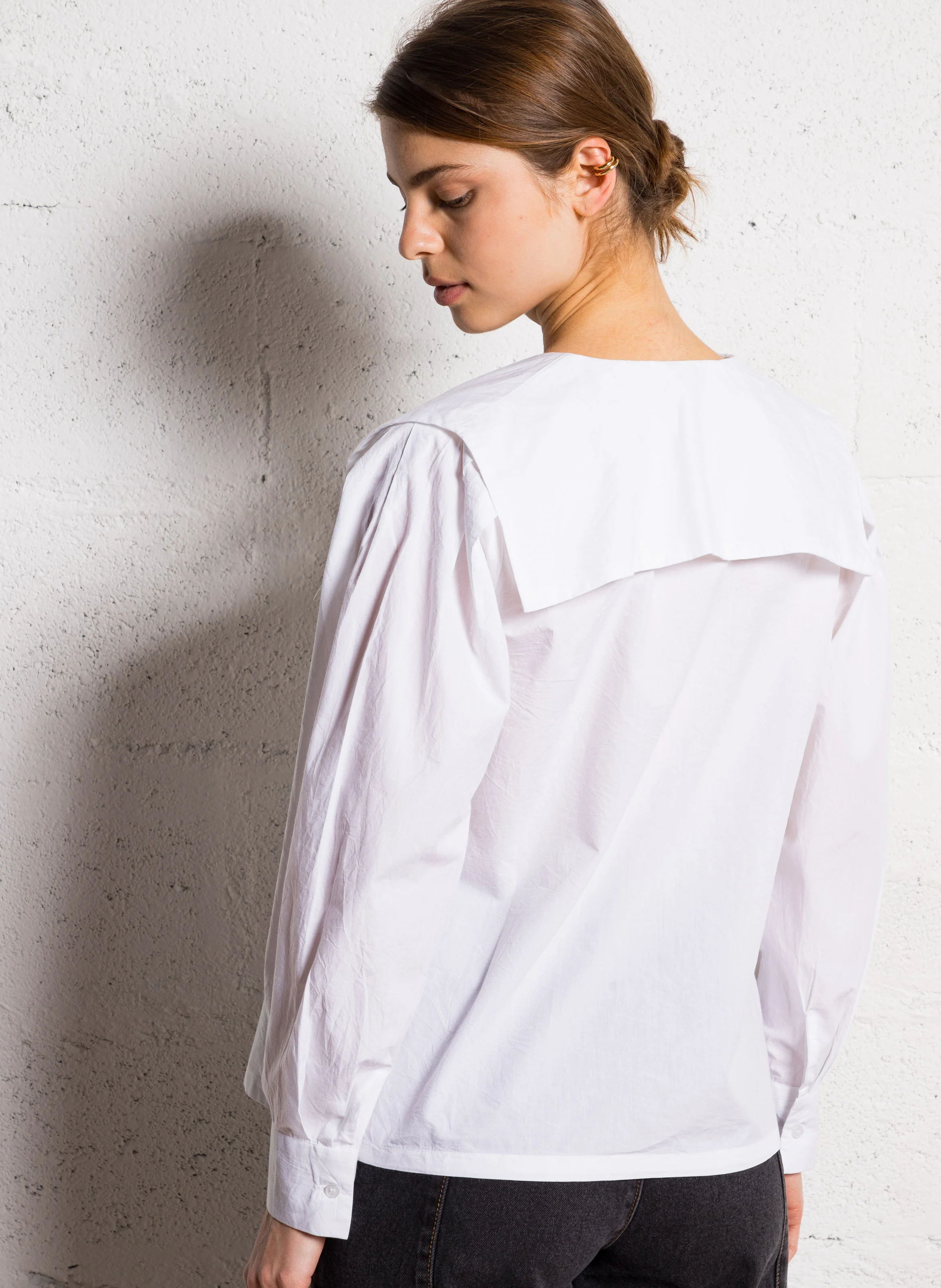 Chemise brodée en coton | Blanc