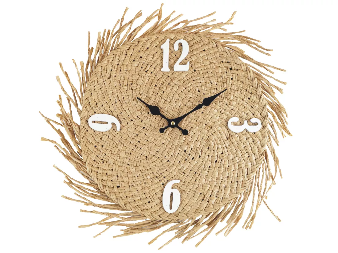 Horloge Murale En Bois Suspendues Design, Mdf Ronde 50 Cm
