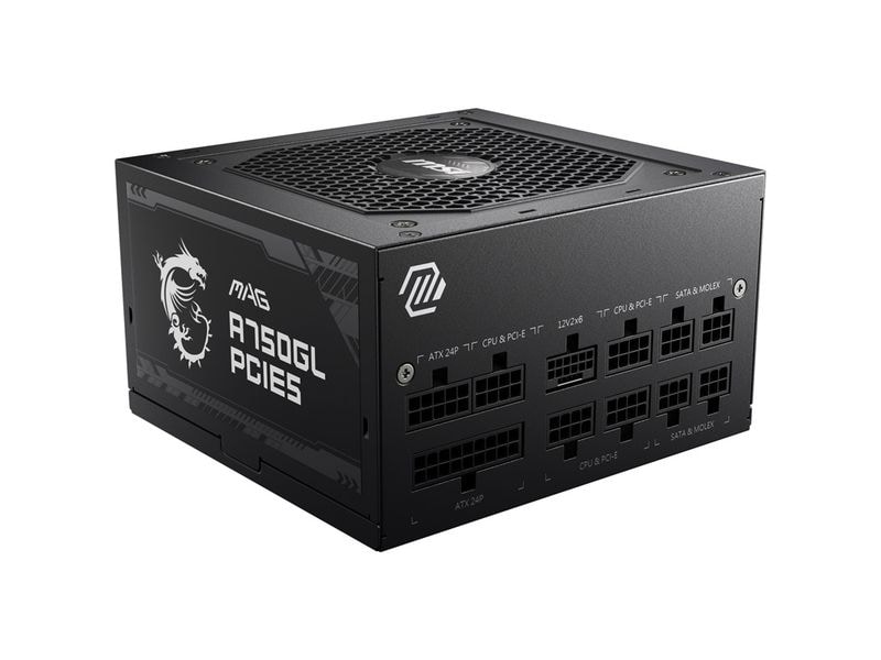 MSI Netzteil MAG A750GL PCIE5 750 W Vollmodulares Netzteil mit 750 W Leistung