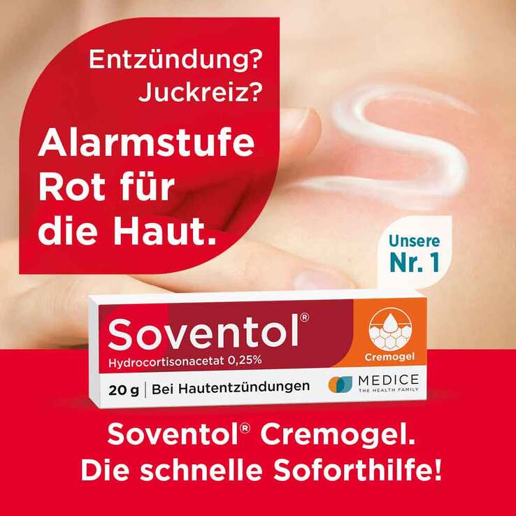 Soventol® Hydrocortisonacetat 0,25% Cremogel bei Hautentzündungen, 20 g