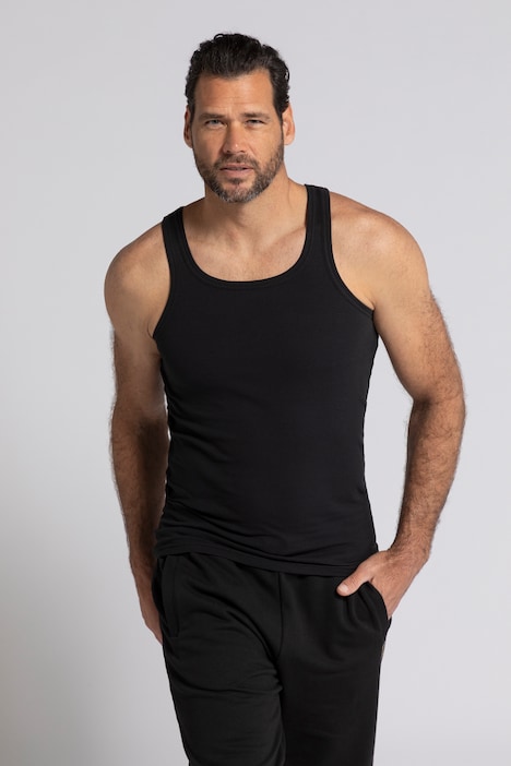Tank Top, Rippe, ärmellos, bis 8XL