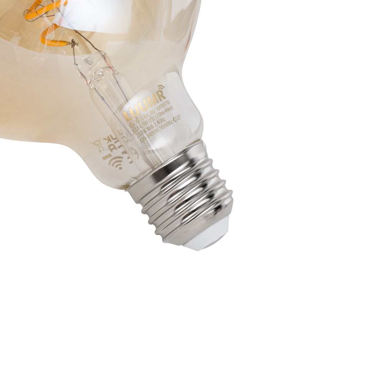 Smart E27 dimbare LED lamp G95 amber 4.9W 320 lm 2500K