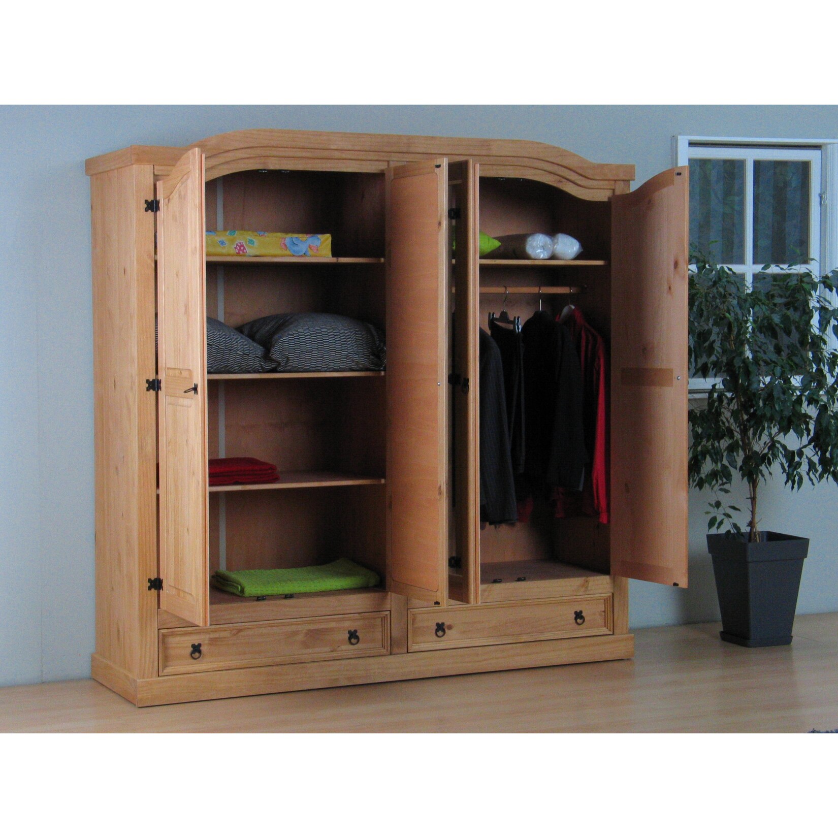 4 trg Kleiderschrank New Mexico (B)193,5 x (H)193 x (T)57cm