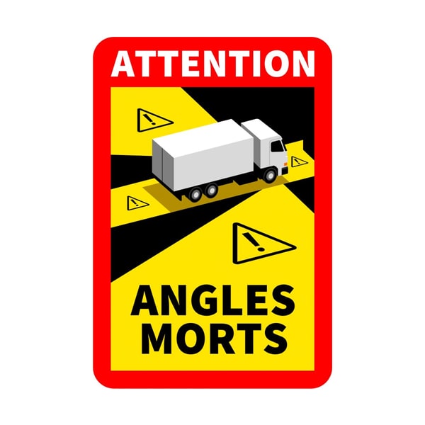 Autocollant Angles-morts OBLIGATOIRE pour véhicules de plus de 3T5 (lot de 3)