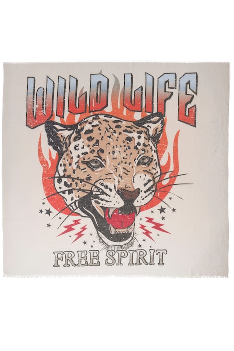 Tuch, Schal, Tiger-Motiv, Fransen