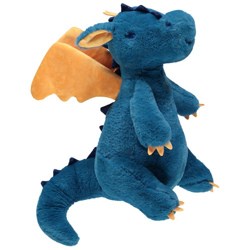 Dragon en peluche 40 cm - Bleu moyen