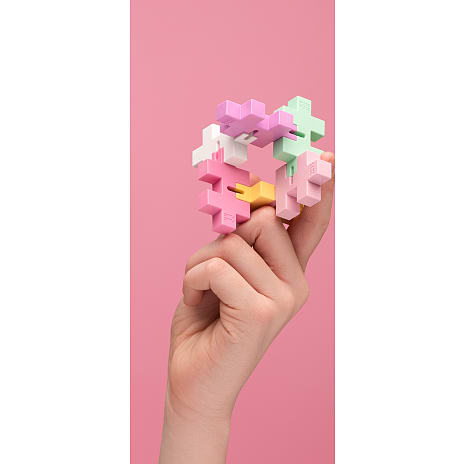 Plus-Plus Hexel Bubblegum - 6 dele
