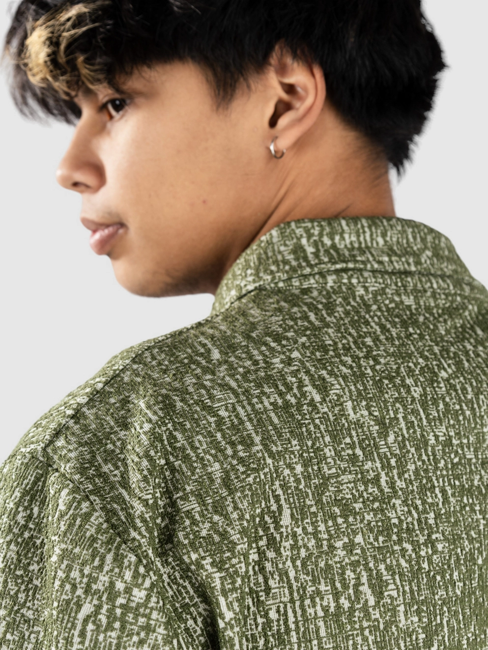 Fat Moose Float Jacuard Shirt green/ecru