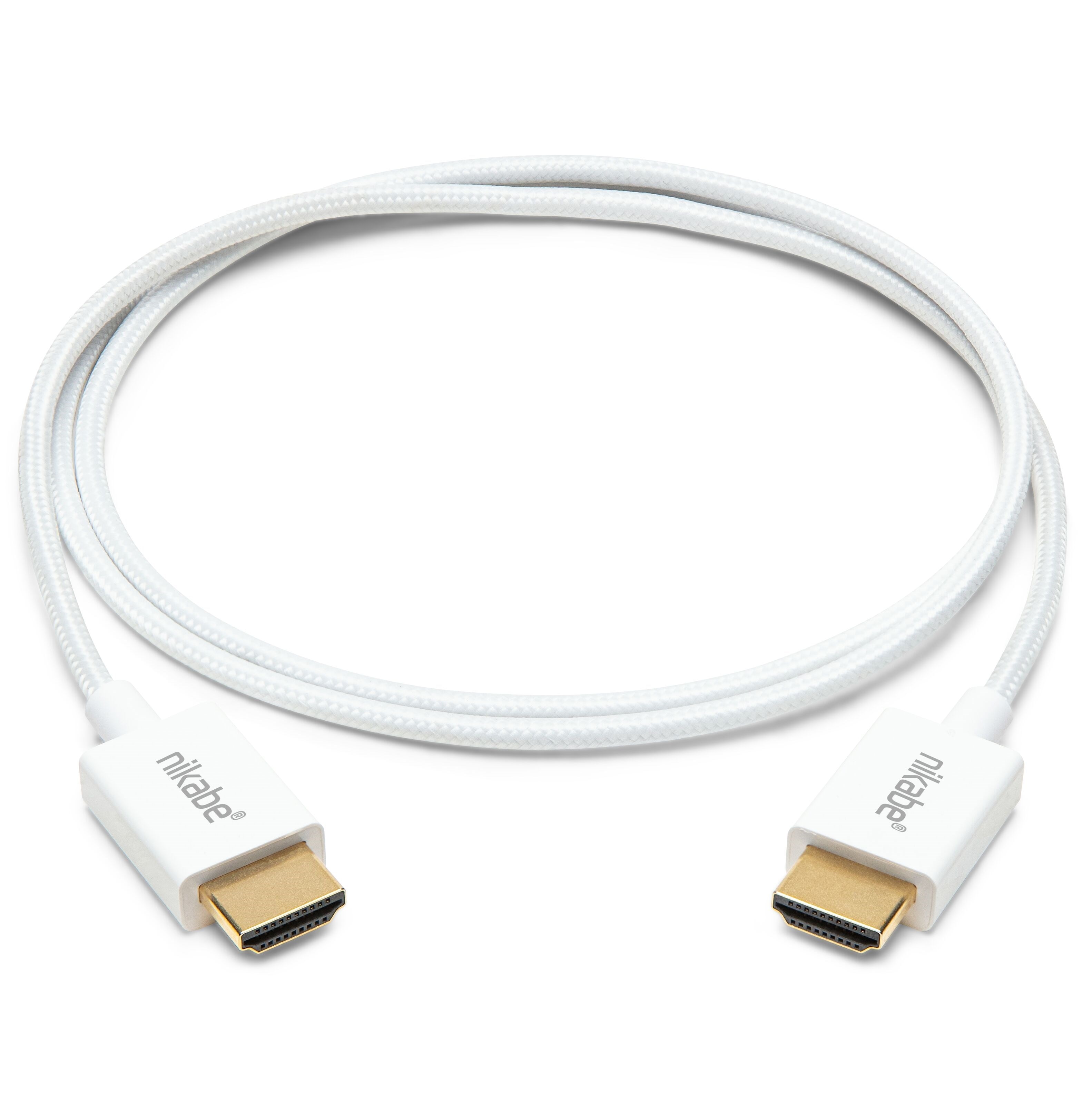 Nikabe Ultra Slim HDMI-kabel med 8K-støtte - Hvit 1 m