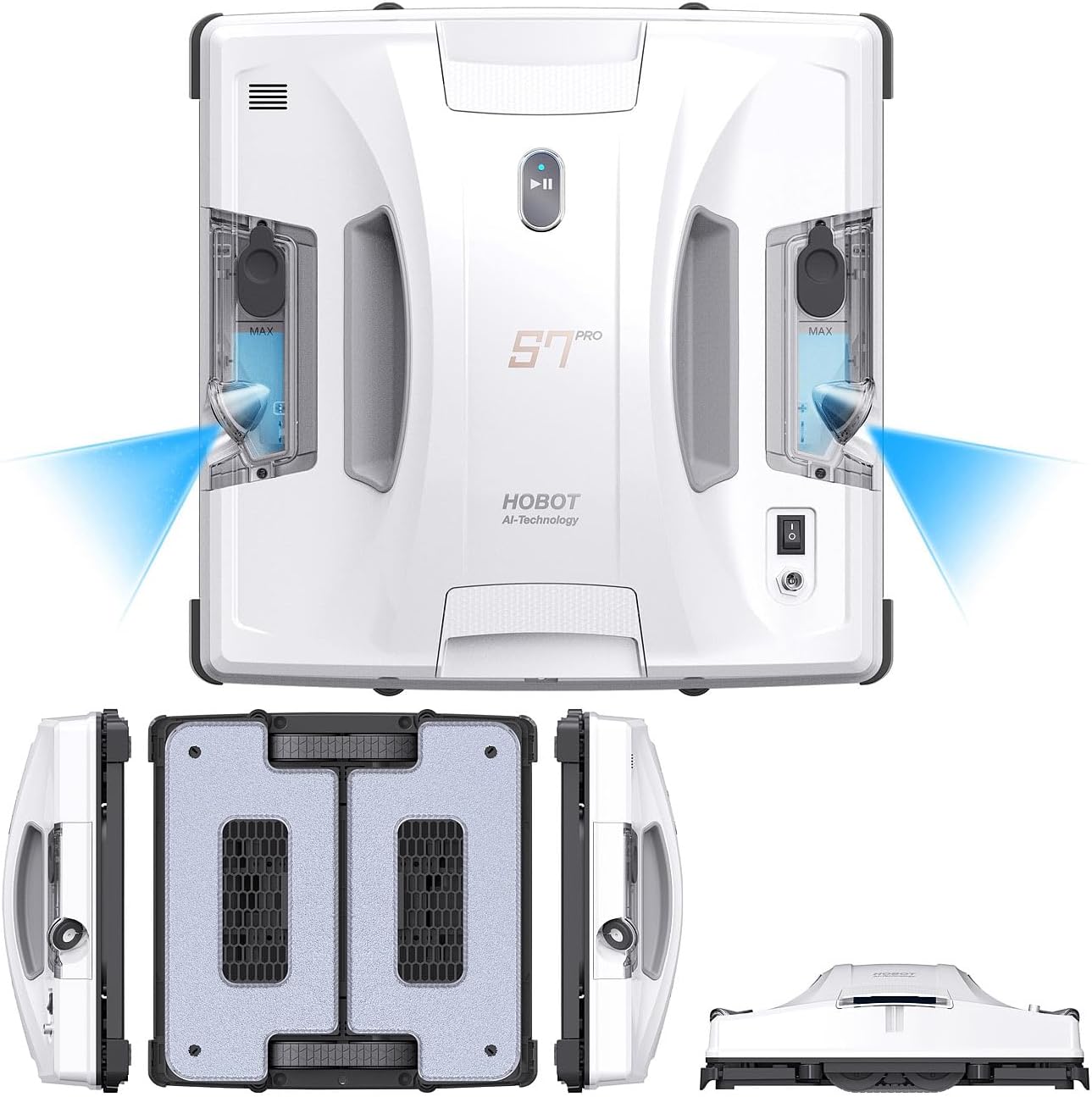 Fensterputzroboter: HOBOT S7 Pro Profi-Fensterputz-Roboter, Dual-Sprüher und -Wischer, App (Fensterputzroboter für Bürogebäude, Fensterroboter mit Wassertank, Fensterreinigung)