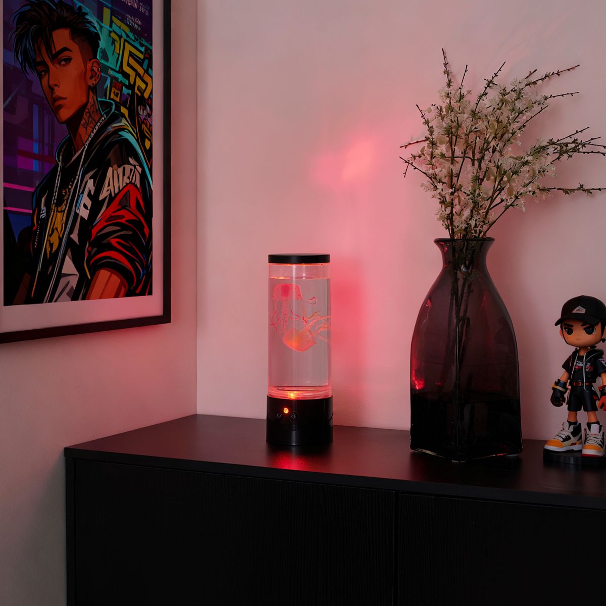 Bubbelbuis zwart 29cm incl. LED RGB - Dweller