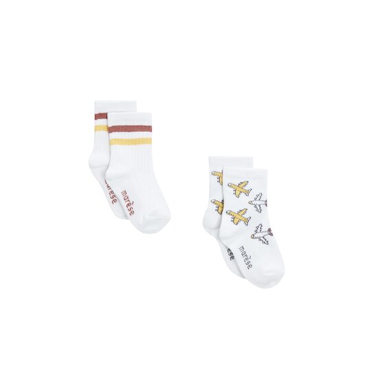 Escapade au Soleil Lot 2 Paires de chaussettes   Rayures + Avions        de               Marèse