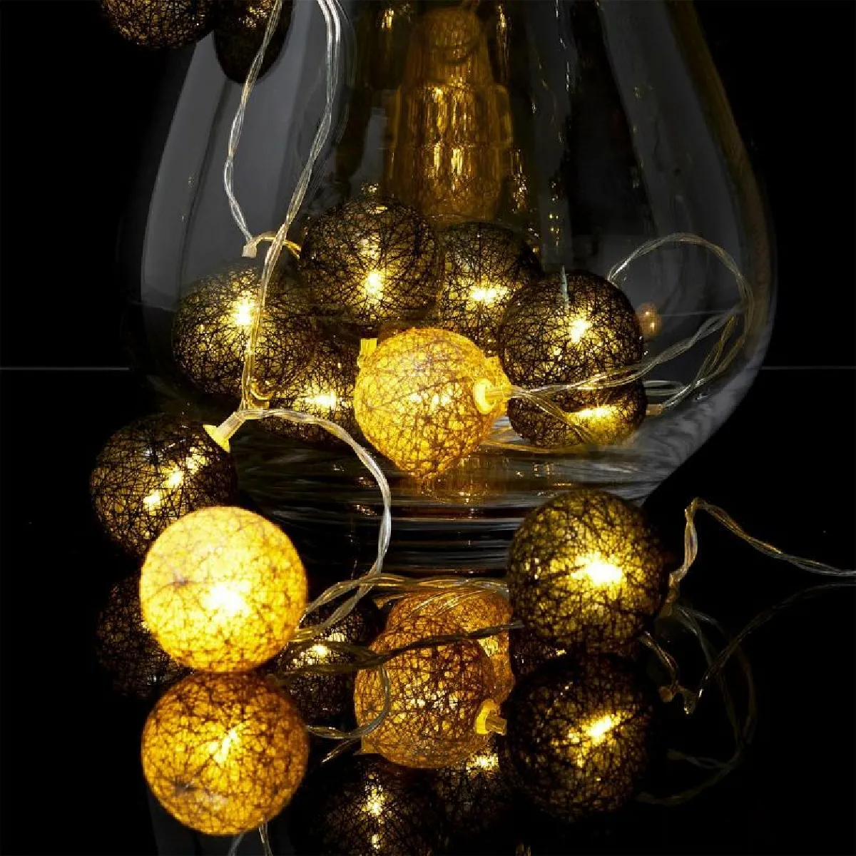 Paris Prix Guirlande Led Boule 3.6m Noir & Or