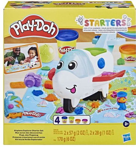 Play-Doh Airplane Explorer Starter Set - Boetseerklei - 4 Play-Doh potjes - Eerste Play-Doh set voor kinderen