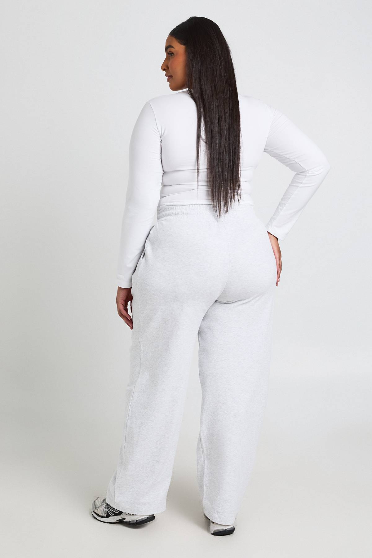 boohoo Jogging Ballon Plissé en Maille Côtelée Grande Taille