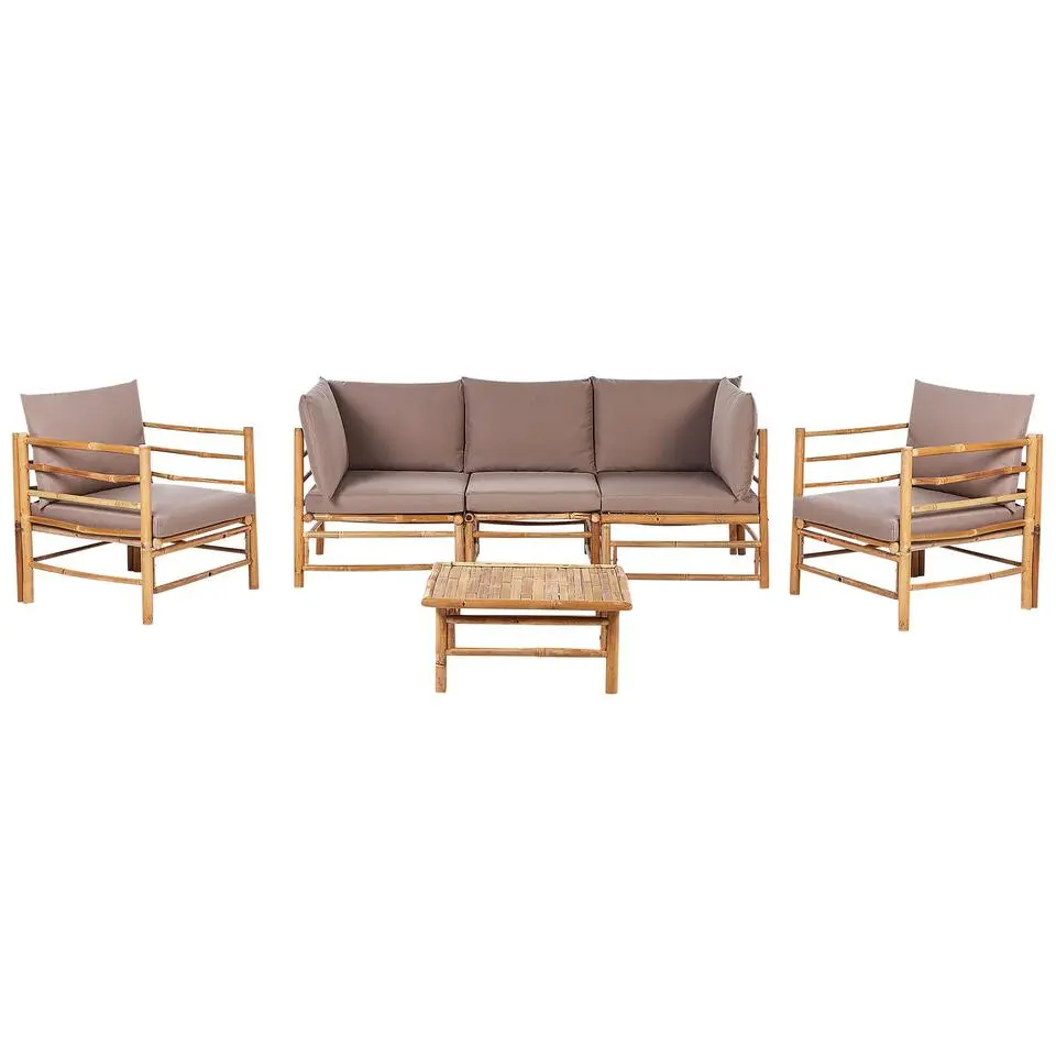 CERRETO - Loungeset 5-zits - Taupe - Bamboe