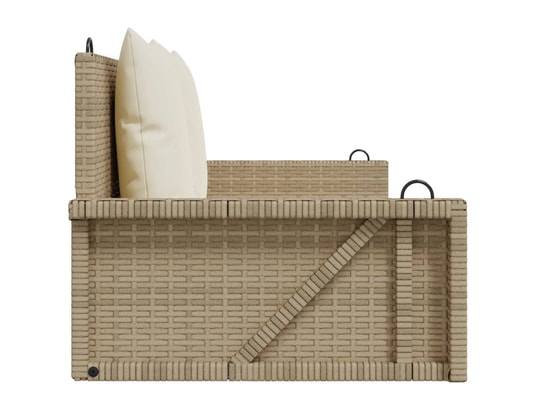 VIDAXL - Balancelle avec coussins beige 119x56x48 cm résine tressée