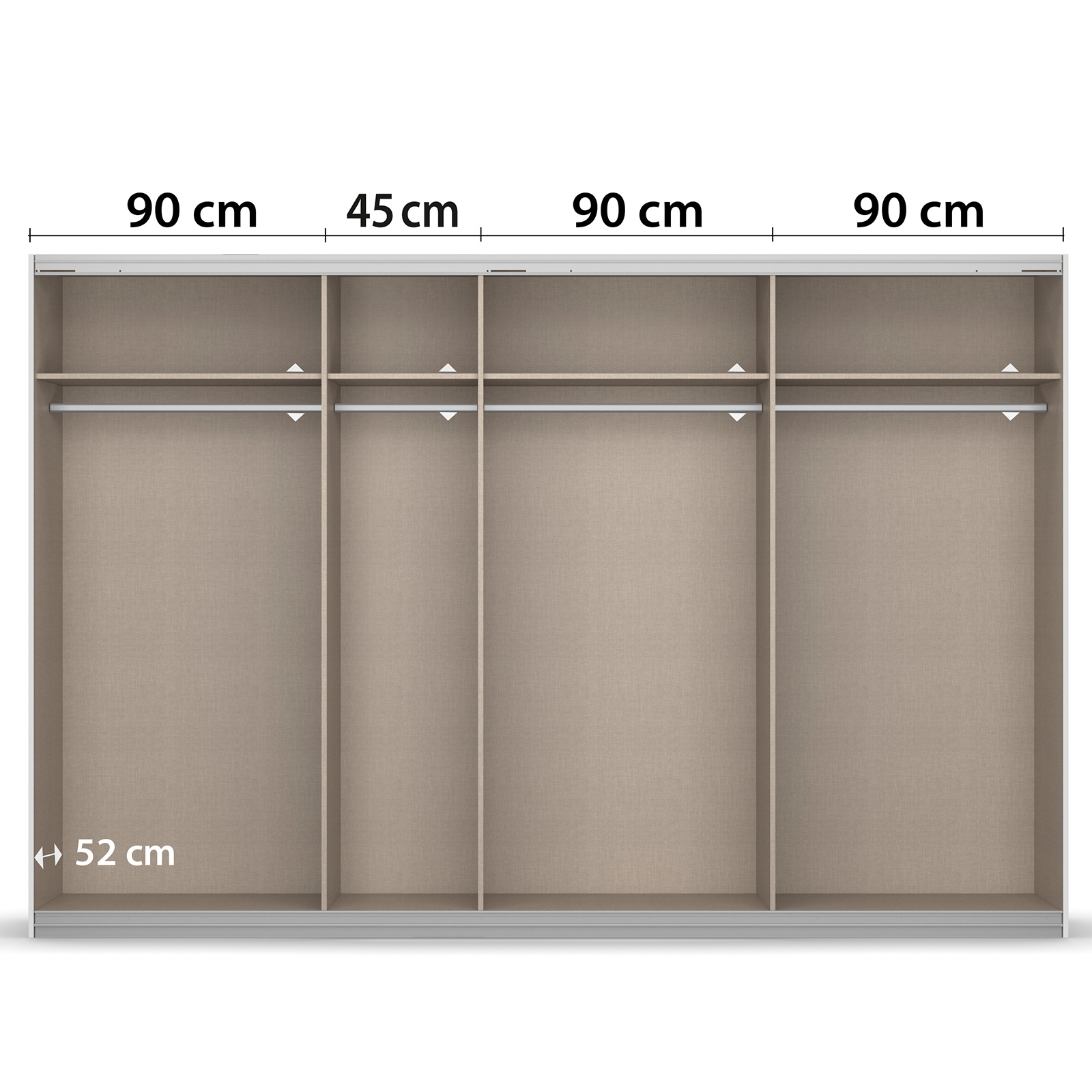 Schwebetürenschrank - Eiche Artisan - 2 Spiegeltüren - 315x210 cm