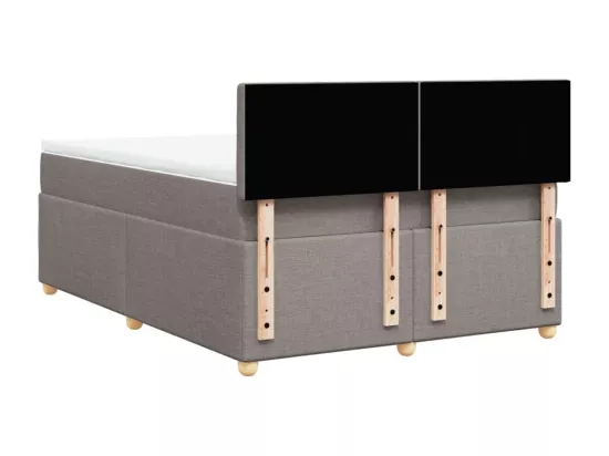 Sommier à lattes de lit avec matelas Taupe 140x190 cm Tissu