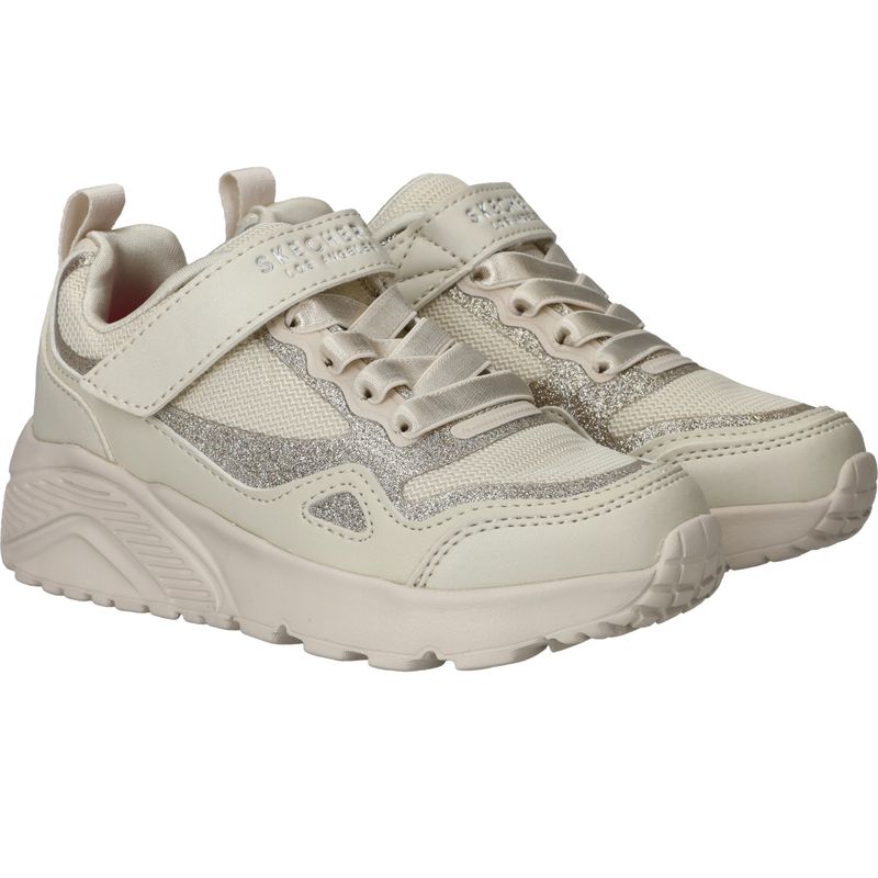 Skechers Uno Lite Glisten Steps Sneakers Beige Meisjes