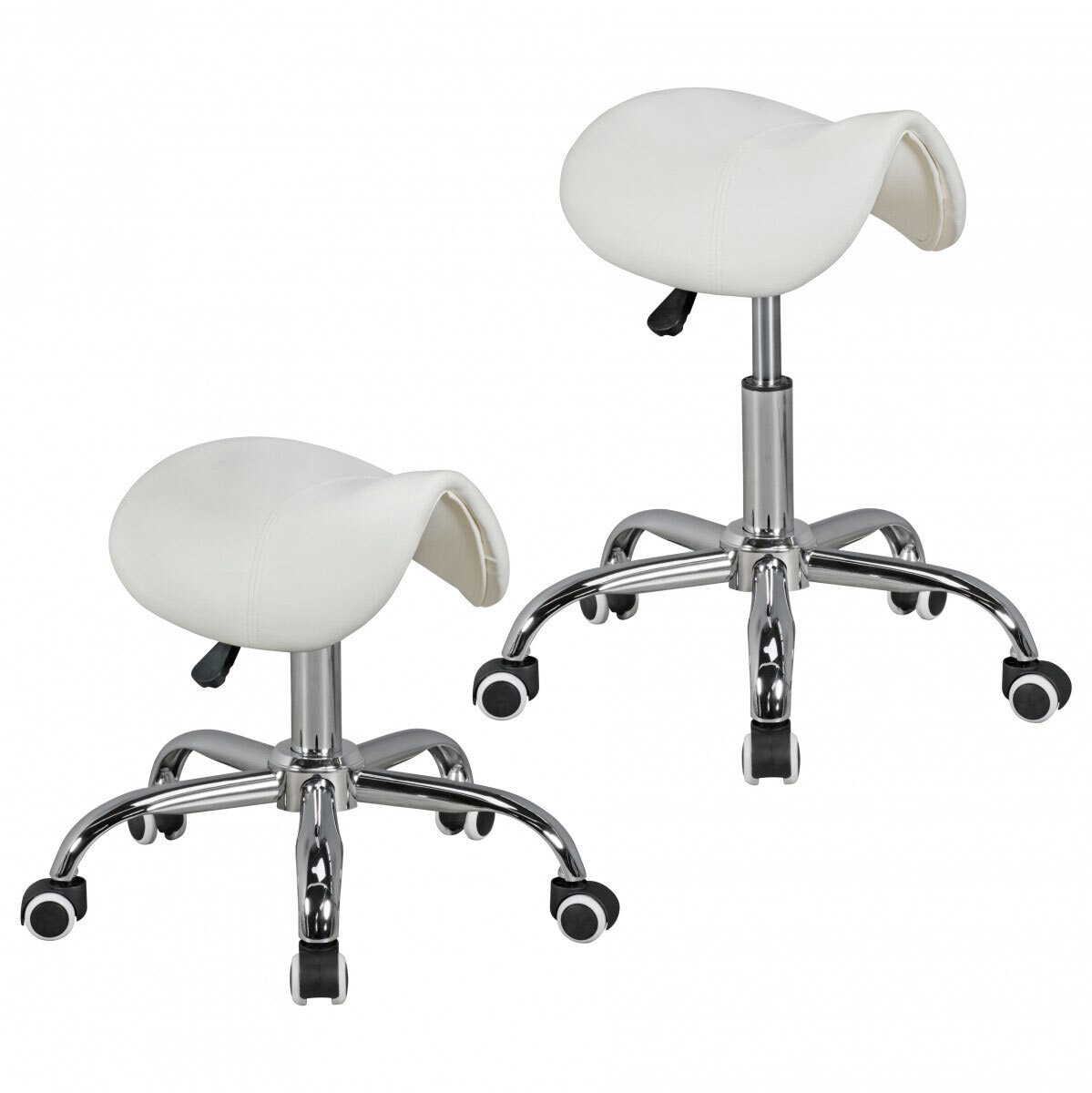 Bürohocker 60 x 60 cm weiß silber