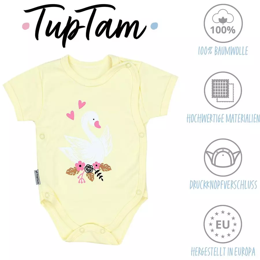 TupTam Baby Mädchen Kurzarm Wickelbody 5er Set rosa