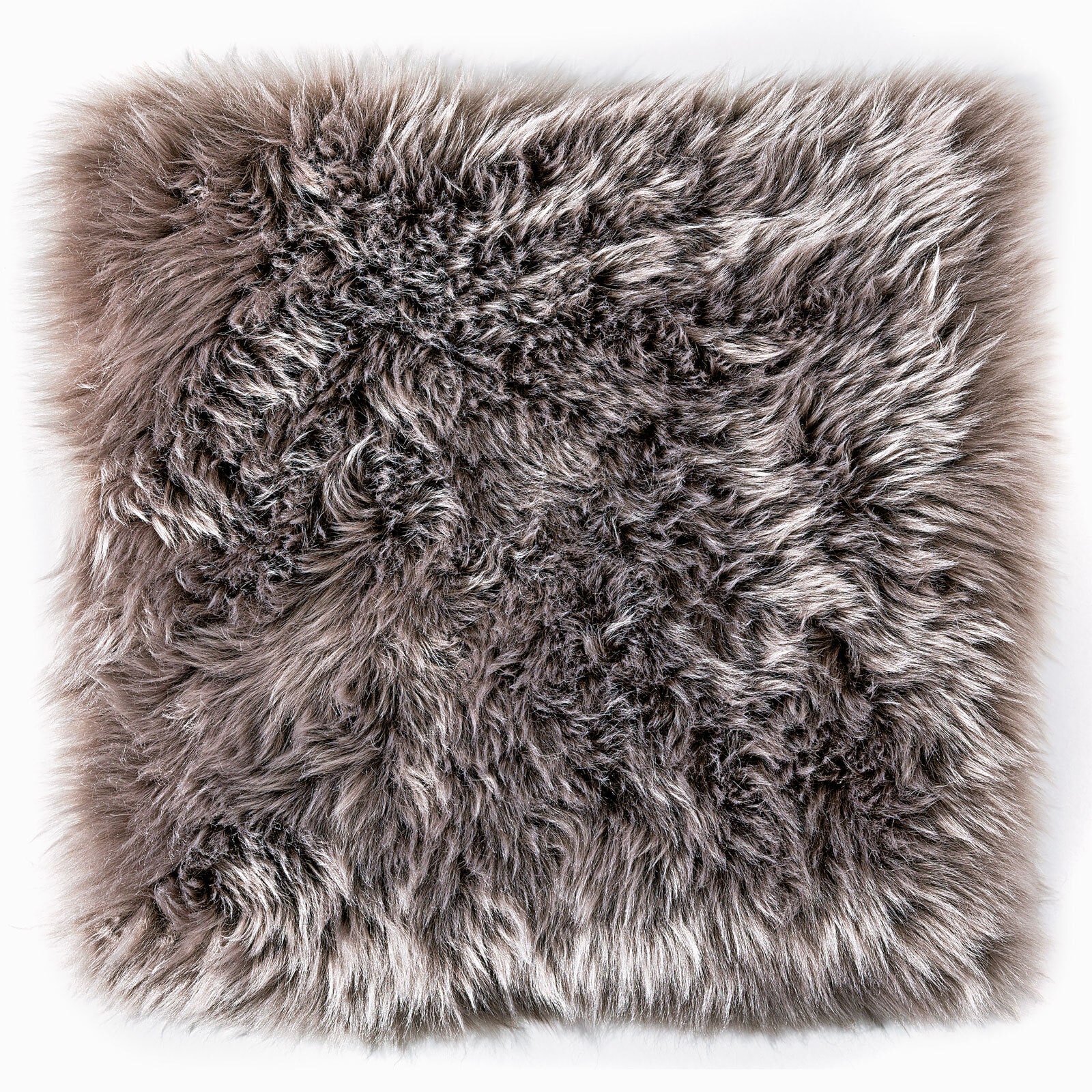Sitzkissen Schaffell 34 x 34 cm taupe