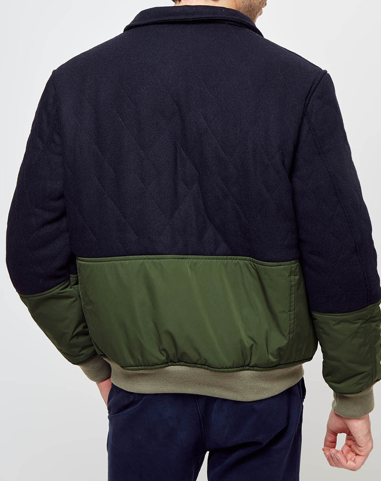 Pepe Jeans Veste Barron Mix bimatière kaki/marine