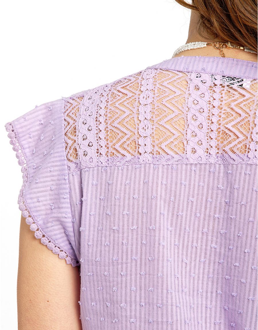 Top parme coton plumetis
