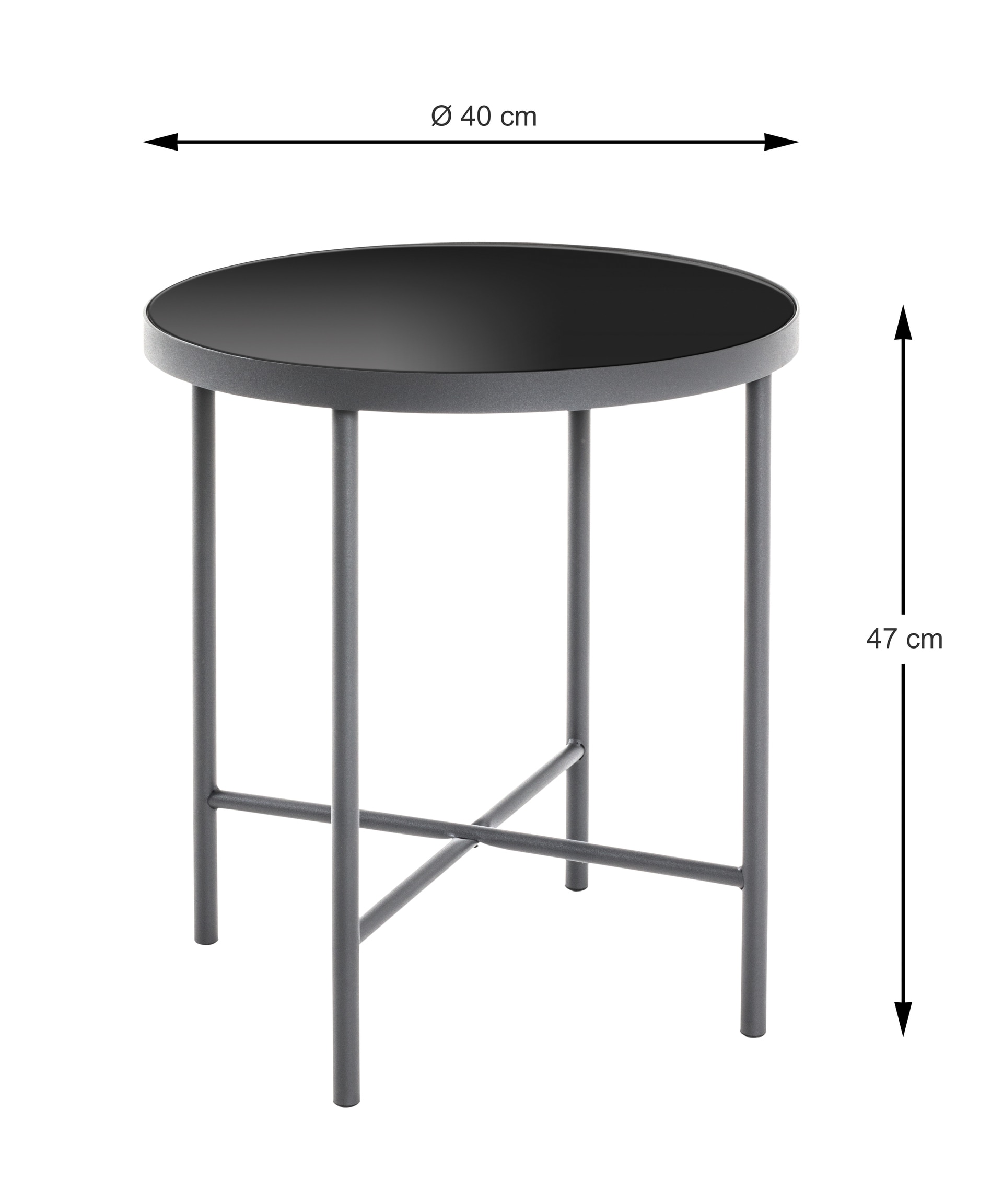 Beistelltisch 40 x 40 cm anthrazit/schwarz