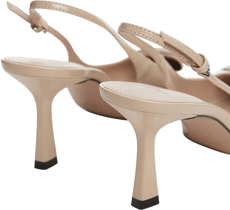 MANGO Patent leather-effect slingback sho Lt-pastel pink