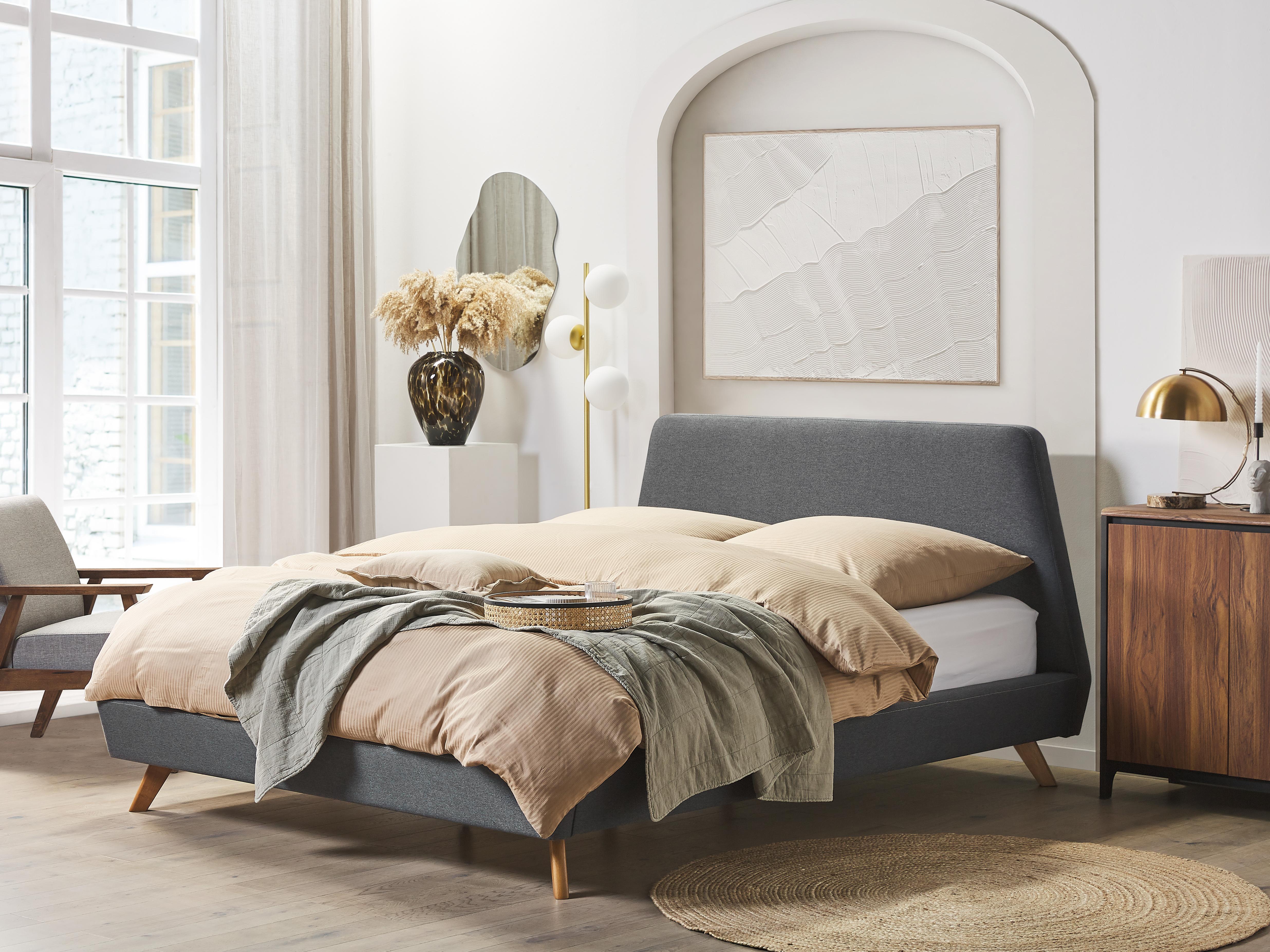 Bed Stof VIENNE 180 x 200 cm Grijs