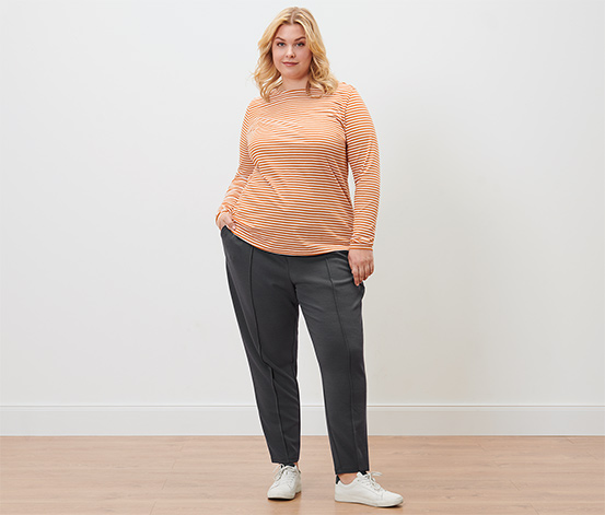 Gestreiftes Langarmshirt, orange