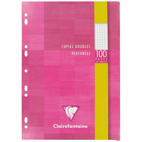 Copies doubles 100 pages petits carreaux format 21 x 29,7 cm Metric Clairefontaine - perforées