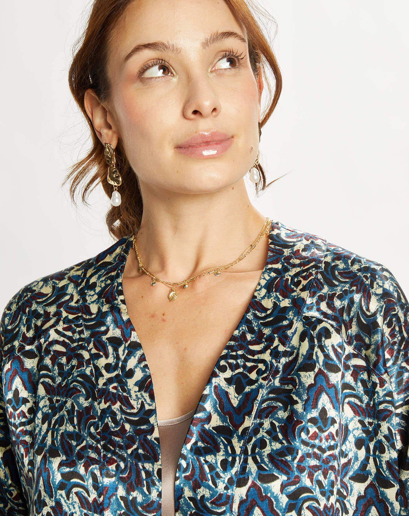 Lauren Vidal Veste Lou imprimée bleue