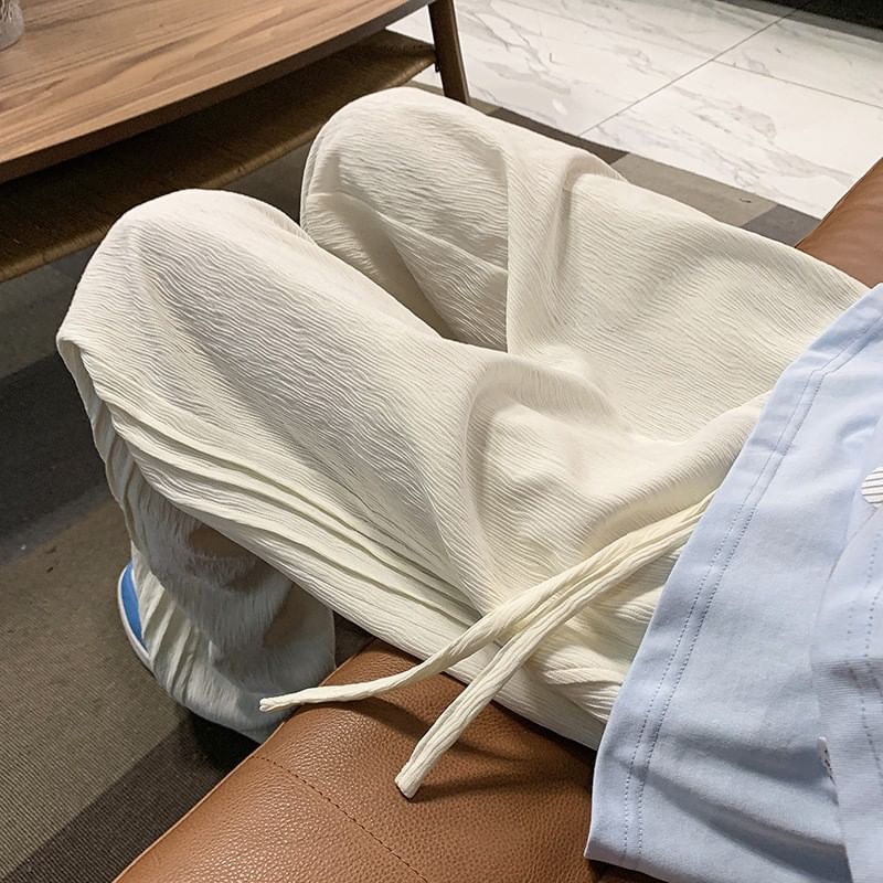 GRAYCIOUS - Broek met trekkoord in de taille, effen plooien en rechte pijpen