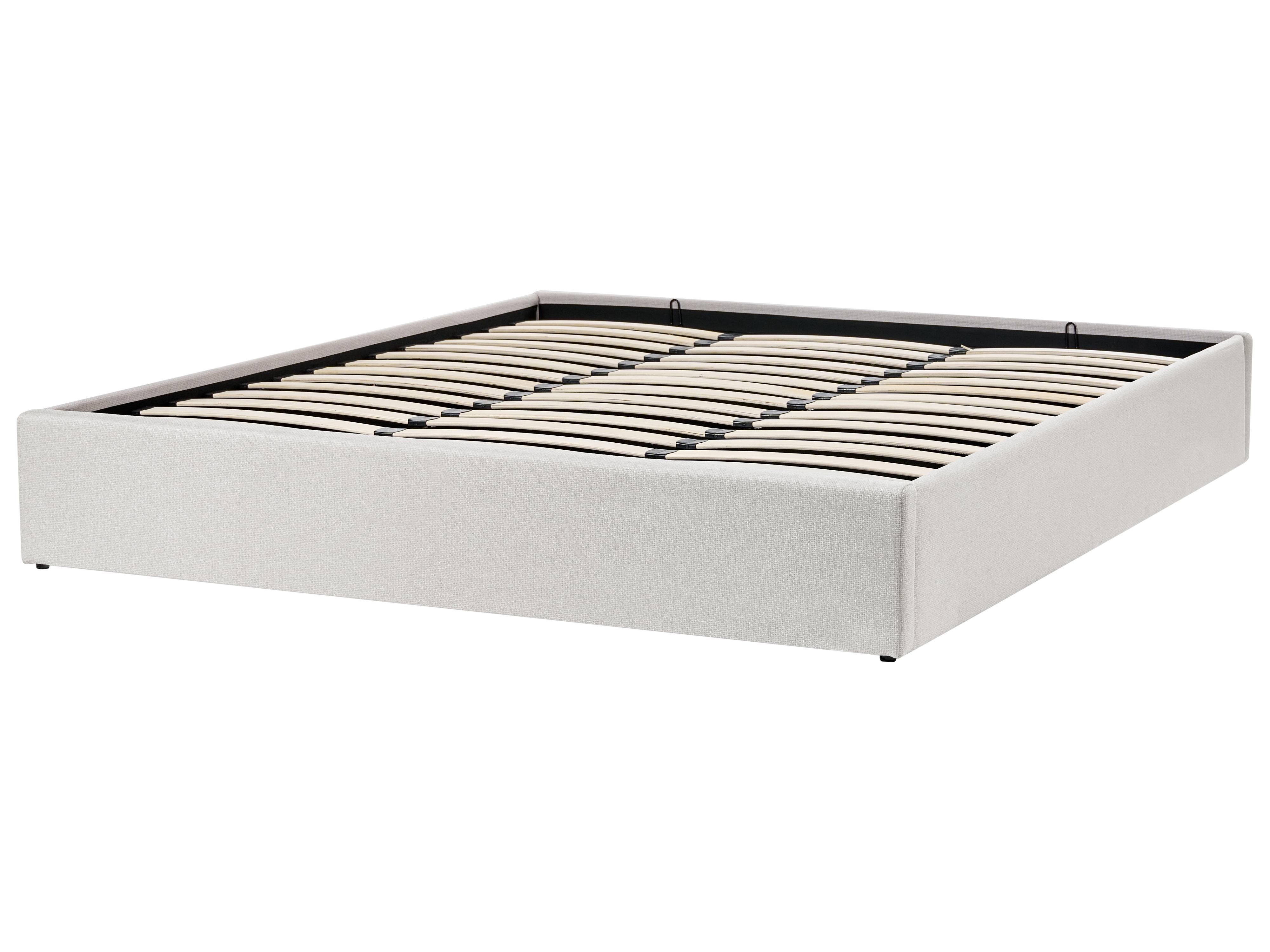 Opbergbed zonder hoofdbord Stof DINAN 180 x 200 cm Lichtbeige