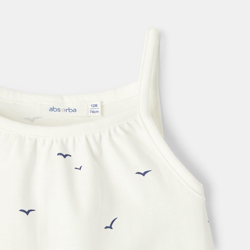 Débardeur à fines bretelles jersey bleu bébé fille Bleu