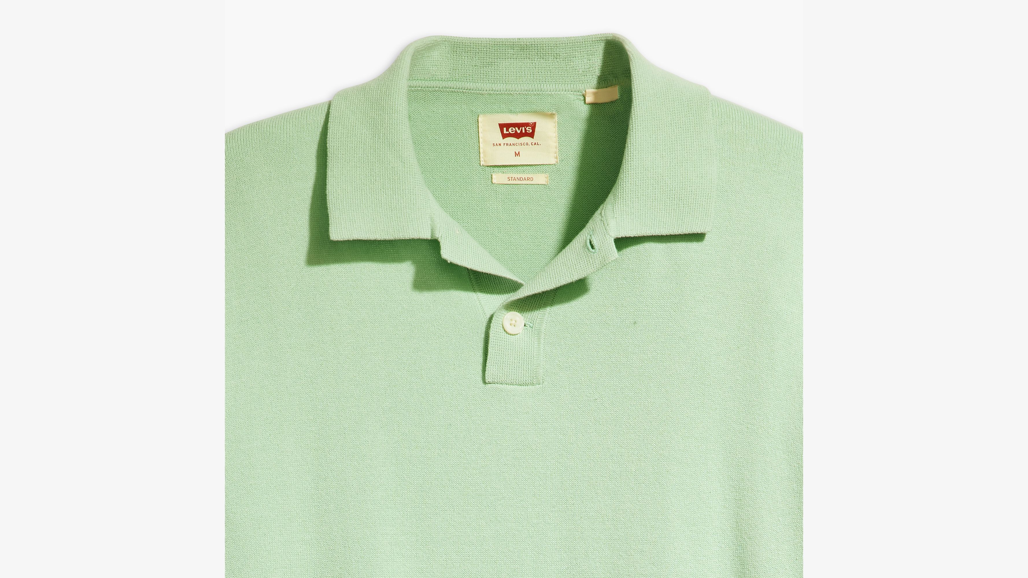 Pull-over col polo maille fine - Aqua Foam - Vert