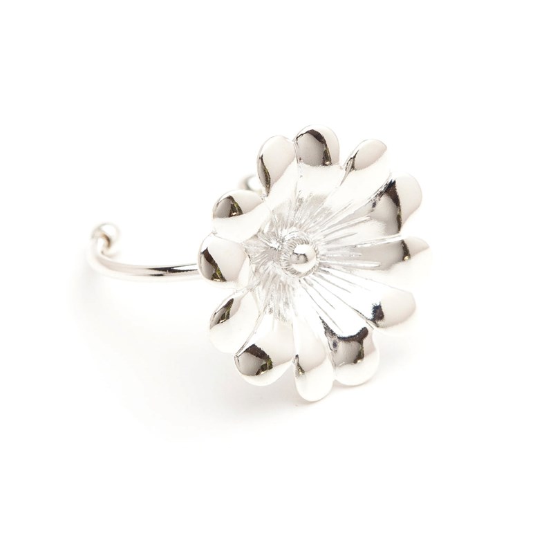 maxi bague fleur plaqué argent - THÉIA